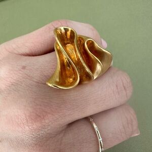 Sculptural Gold Statement Ring
